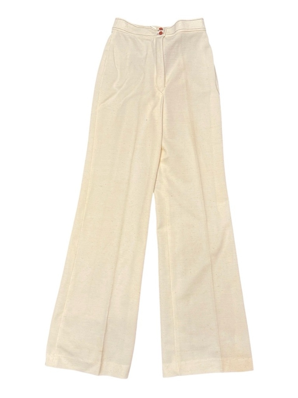 Vintage Jo Hardin Cream Ultra High Rise Bell Bottom Pants Size 6 New Deadstock